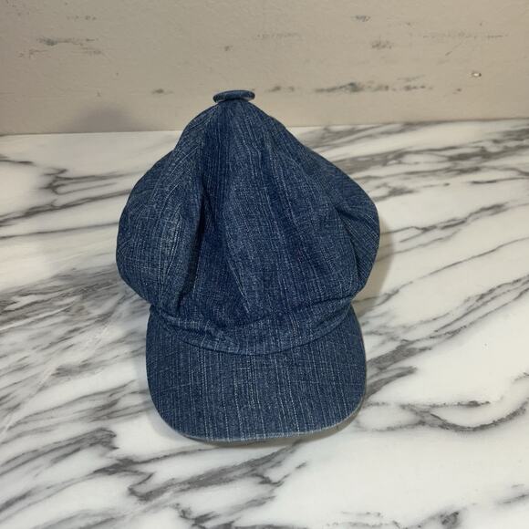 Mary Kate And Ashley Y2K Newsboy Style Cap Women's Blue Denim Military Beret - Picture 1 of 4